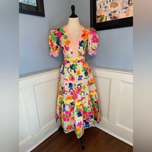 CeliaB Dixie Floral Midi Dress Sz L